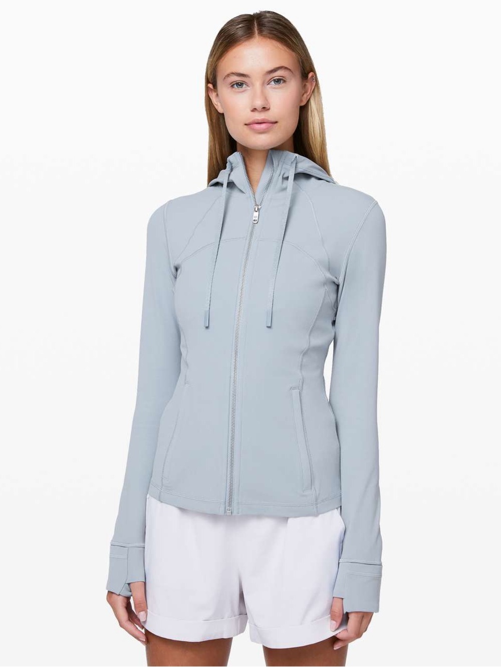 Lululemon Hooded Define Jacket Nulu Chambray Size 4 LW4BCIS